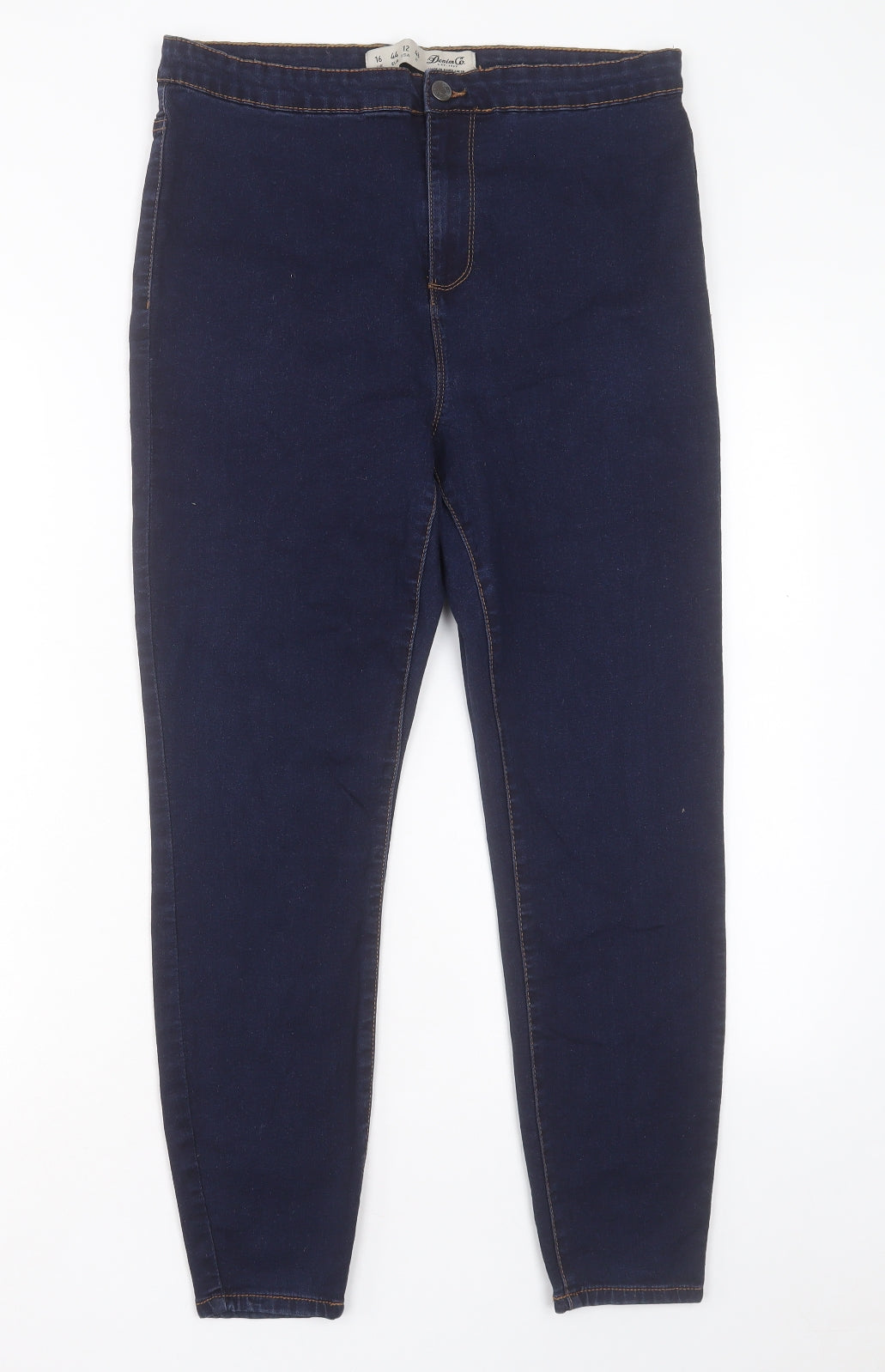 Denim & Co. Womens Blue Cotton Skinny Jeans Size 16 L26 in Regular Button