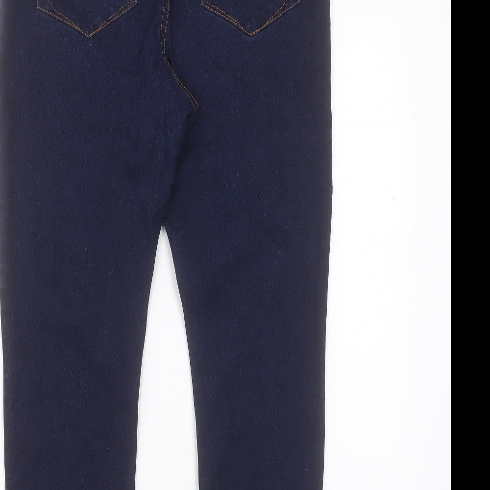 Denim & Co. Womens Blue Cotton Skinny Jeans Size 16 L26 in Regular Button