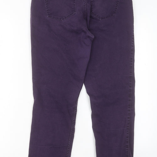RJR.John Rocha Womens Purple Cotton Straight Jeans Size 14 L27 in Regular Button