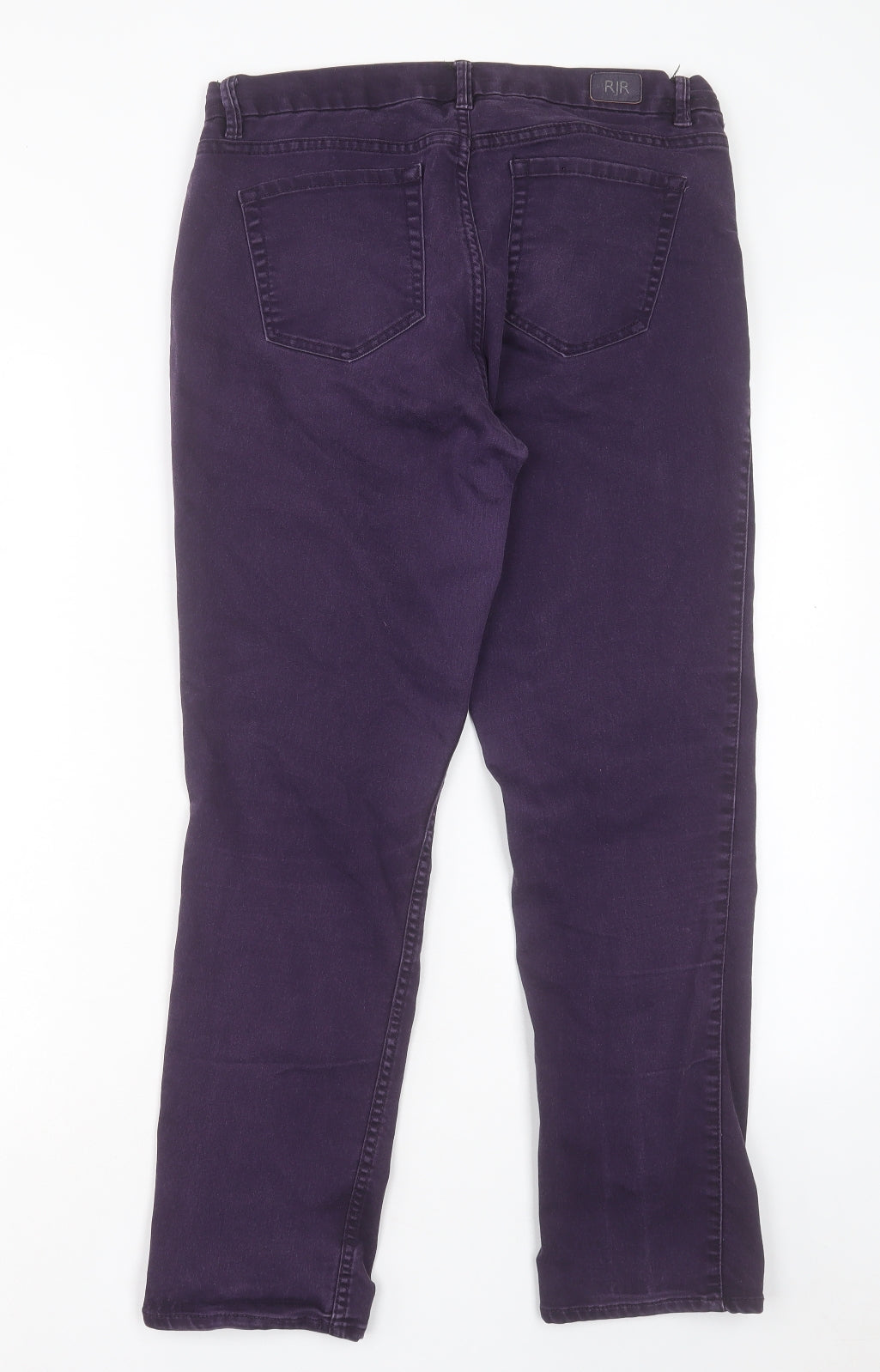 RJR.John Rocha Womens Purple Cotton Straight Jeans Size 14 L27 in Regular Button