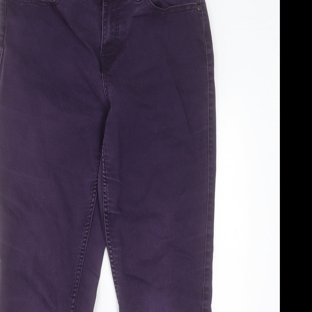 RJR.John Rocha Womens Purple Cotton Straight Jeans Size 14 L27 in Regular Button