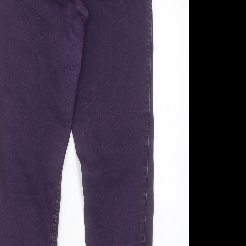 RJR.John Rocha Womens Purple Cotton Straight Jeans Size 14 L27 in Regular Button