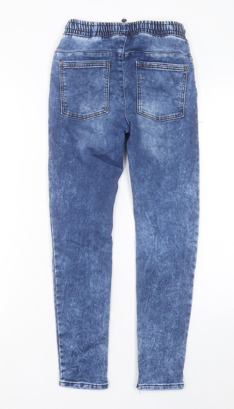 TU Boys Blue Cotton Straight Jeans Size 10 Years Regular Drawstring