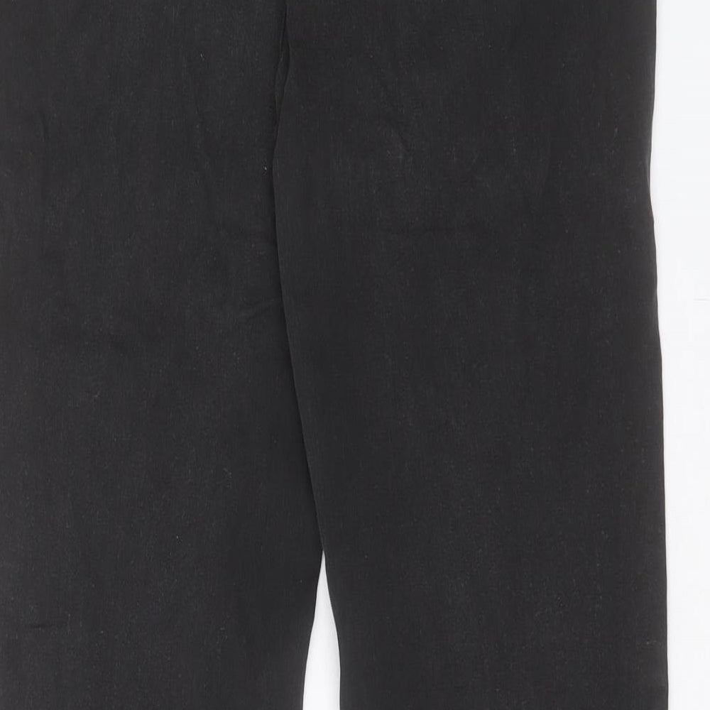 Per Una Womens Black Cotton Straight Jeans Size 12 L28 in Regular Button