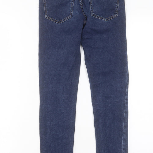 New Look Womens Blue Cotton Skinny Jeans Size 6 L27 in Regular Button