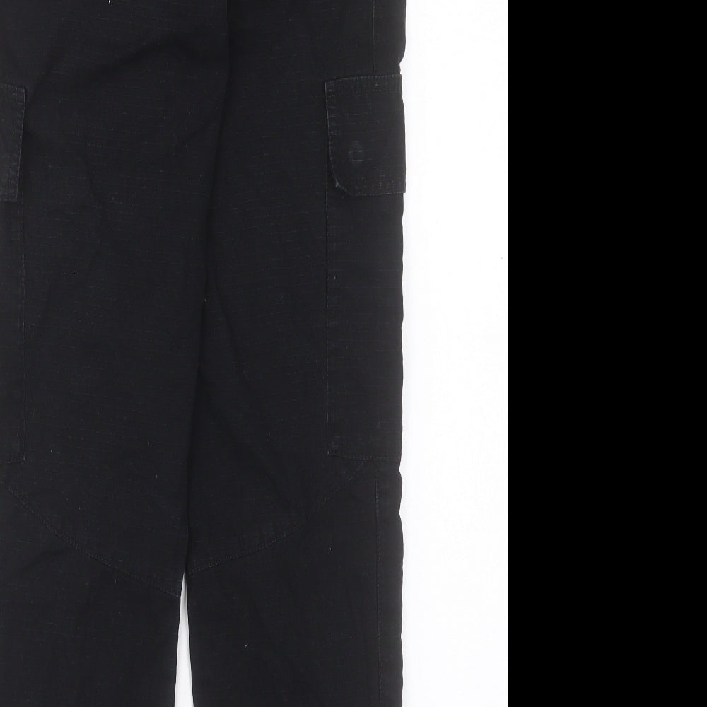 Superdry Womens Black Polyester Cargo Trousers Size 10 L29 in Regular Button