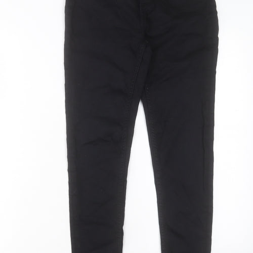 F&F Womens Black Cotton Skinny Jeans Size 10 L28 in Regular Button