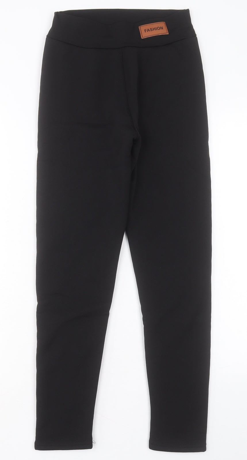 Preworn Womens Black Polyester Capri Leggings Size M L26 in - Fleece Lined