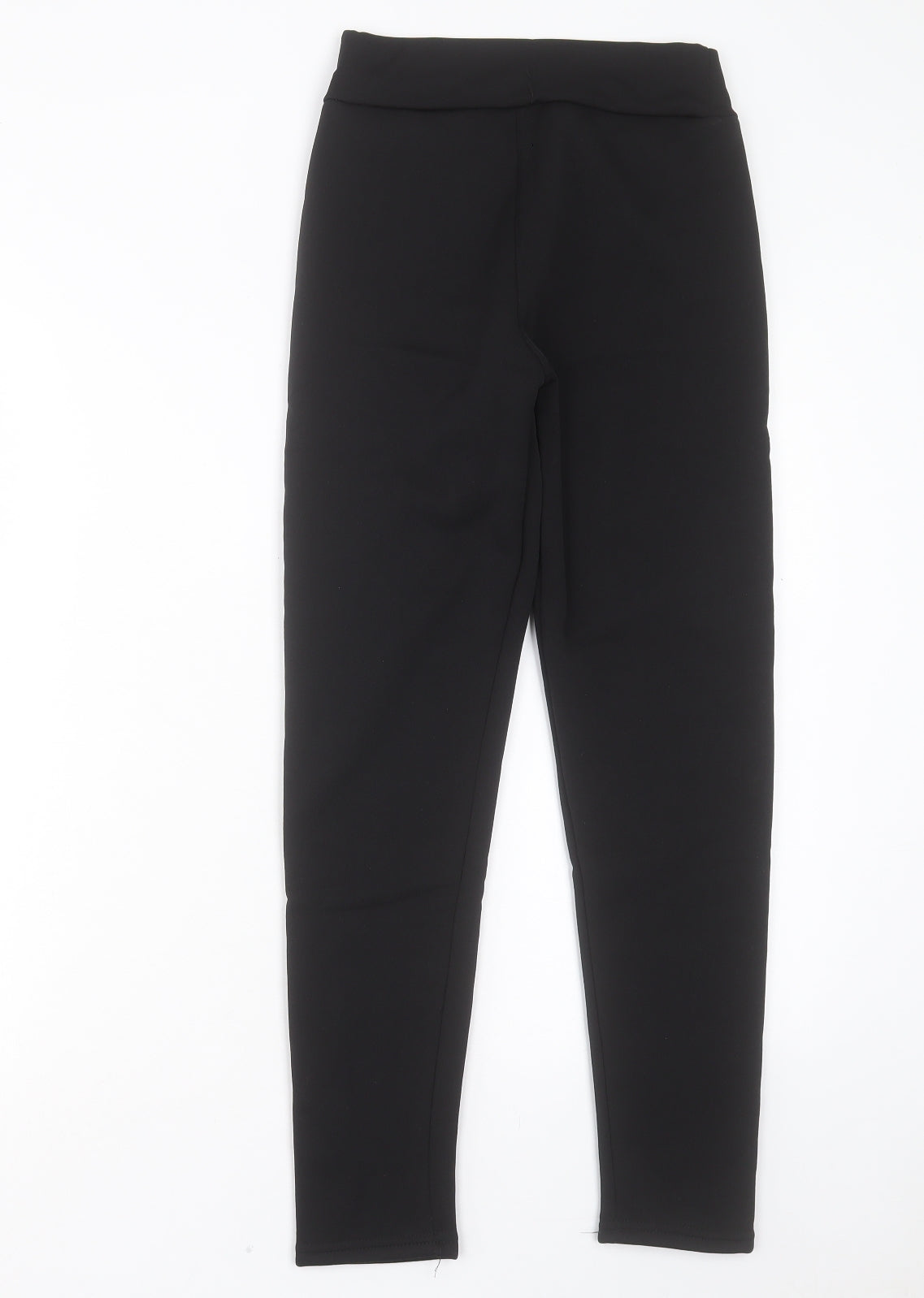 Preworn Womens Black Polyester Capri Leggings Size M L26 in - Fleece Lined