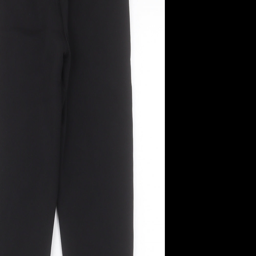 Preworn Womens Black Polyester Capri Leggings Size M L26 in - Fleece Lined