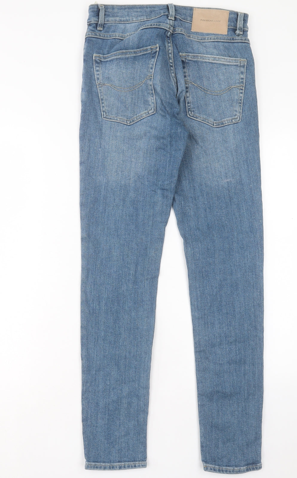 Pull&Bear Womens Blue Cotton Skinny Jeans Size 10 L30 in Regular Button