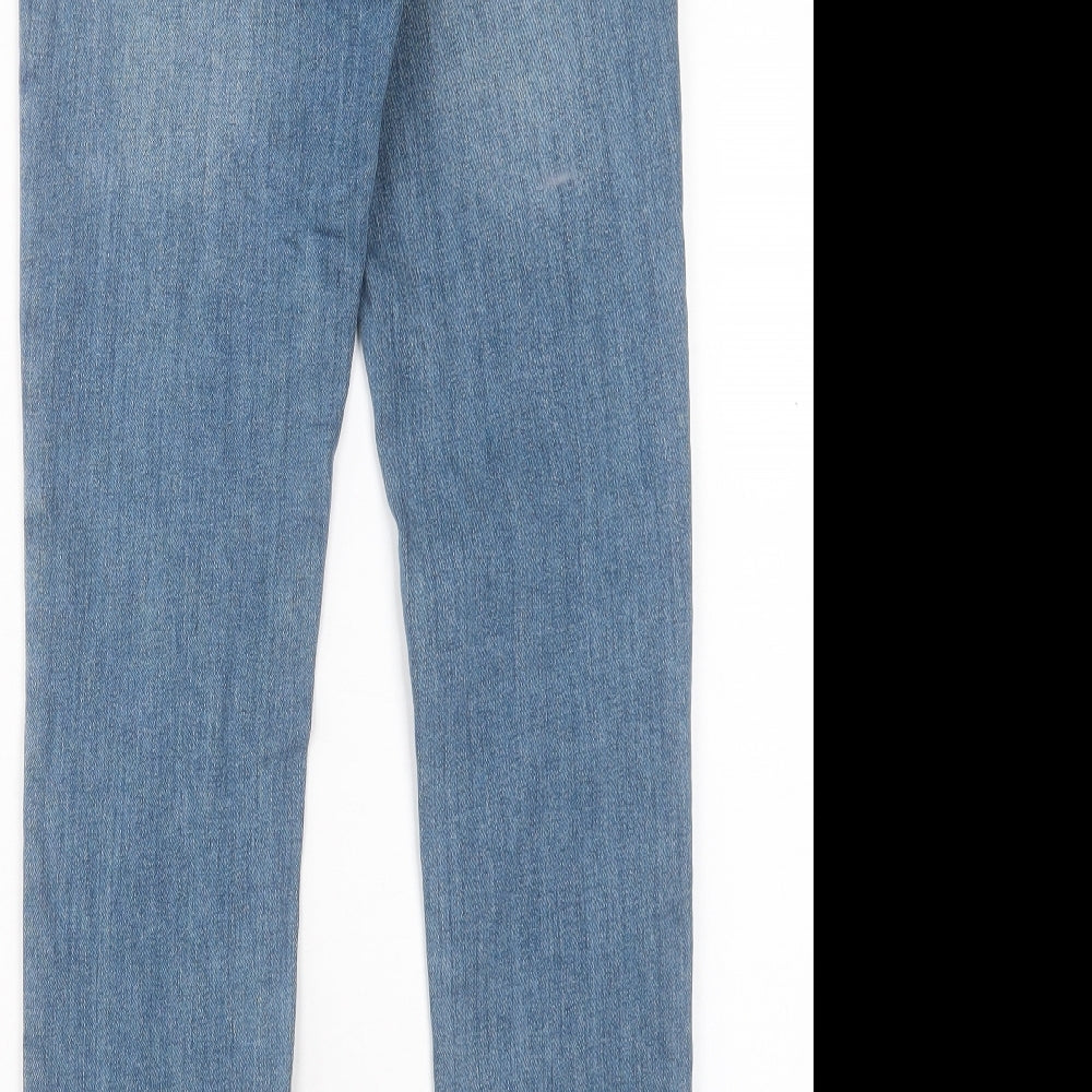 Pull&Bear Womens Blue Cotton Skinny Jeans Size 10 L30 in Regular Button