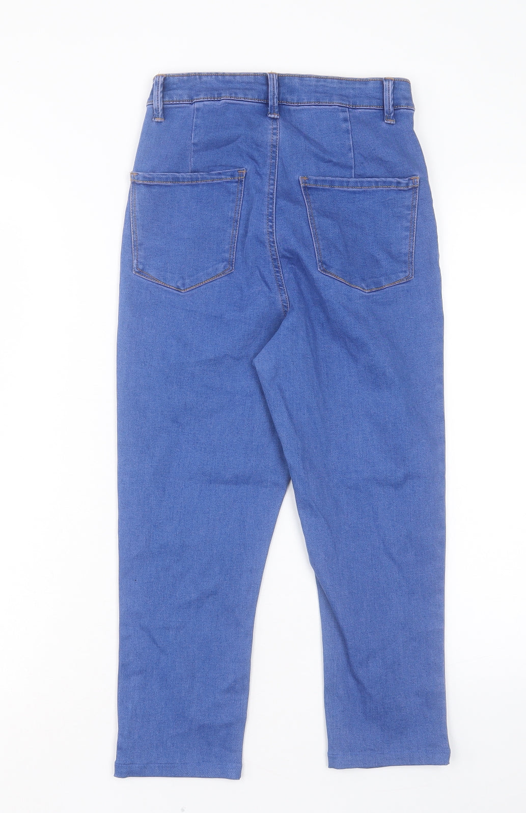 Denim & Co. Womens Blue Cotton Cropped Jeans Size 6 L20 in Regular Button