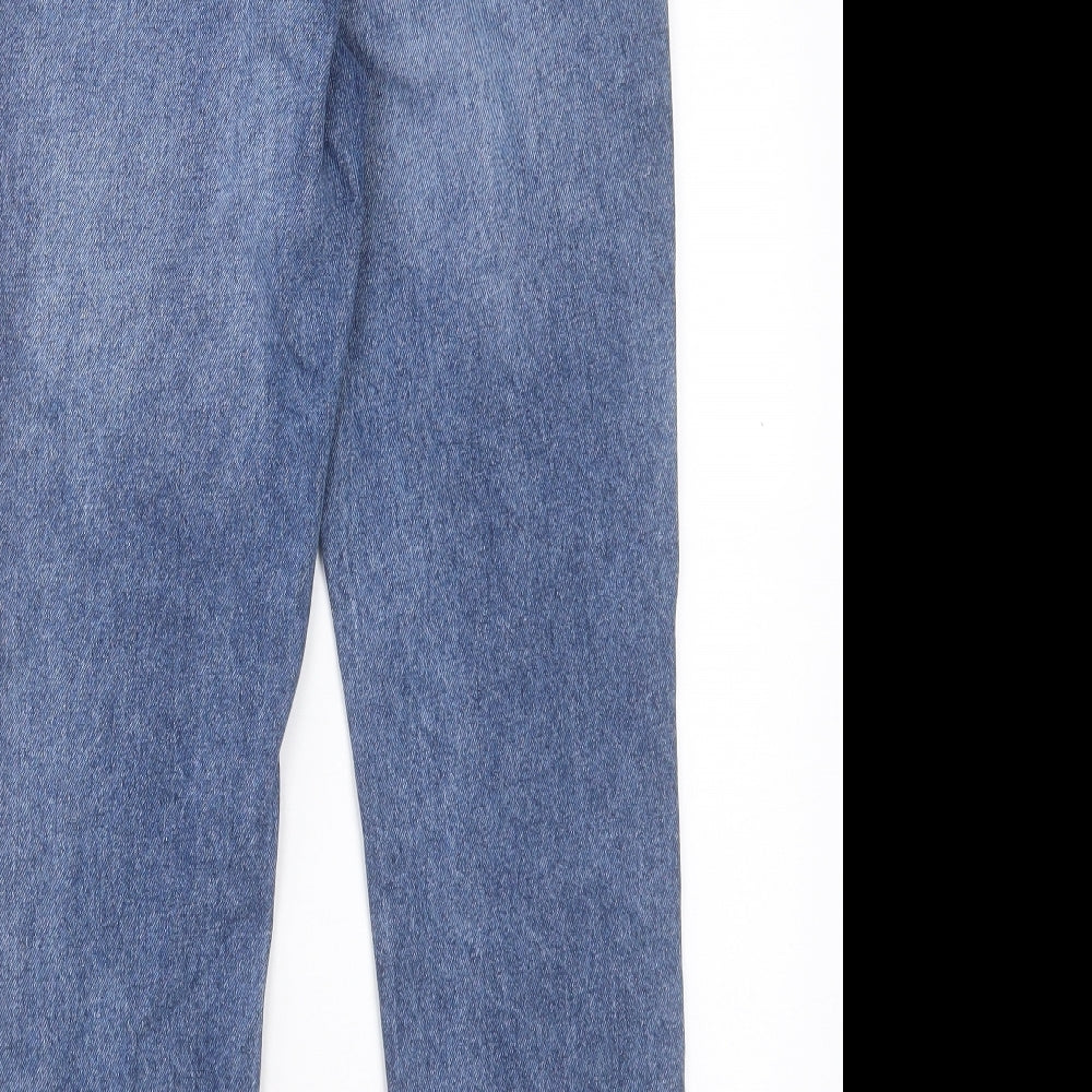 NEXT Womens Blue Cotton Straight Jeans Size 6 L26 in Regular Button
