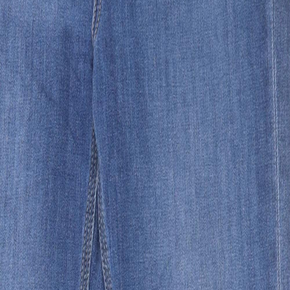 Marks and Spencer Womens Blue Cotton Straight Jeans Size 12 L30 in Regular Button