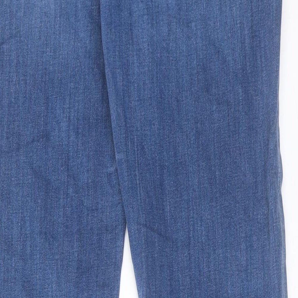 Marks and Spencer Womens Blue Cotton Straight Jeans Size 12 L30 in Regular Button