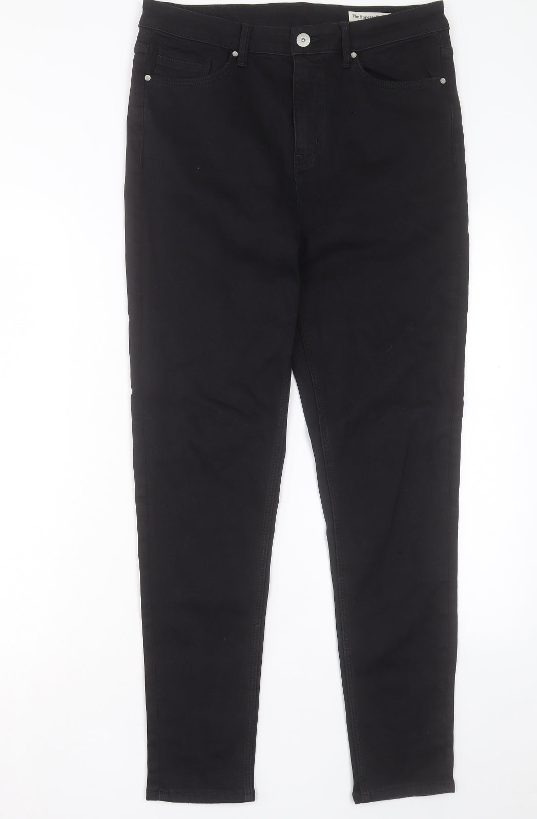 Marks and Spencer Womens Black Cotton Skinny Jeans Size 14 L29 in Regular Button
