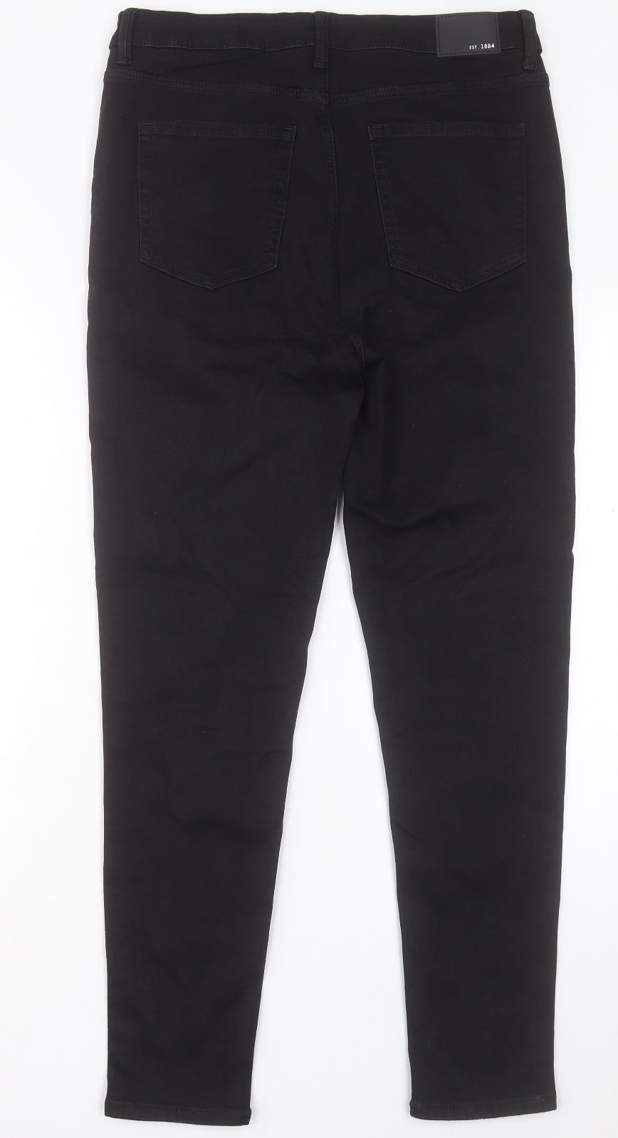 Marks and Spencer Womens Black Cotton Skinny Jeans Size 14 L29 in Regular Button