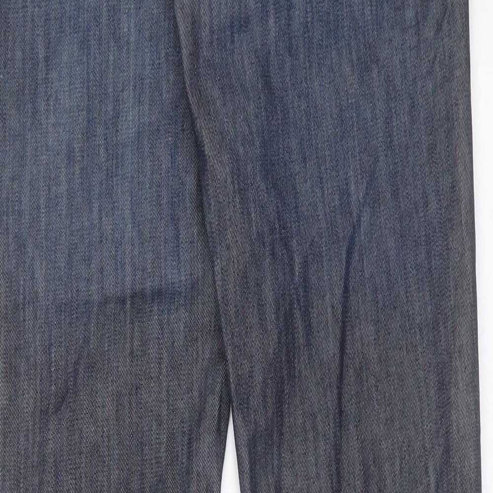 Calvin Klein Mens Blue Cotton Straight Jeans Size 32 in L32 in Regular Button