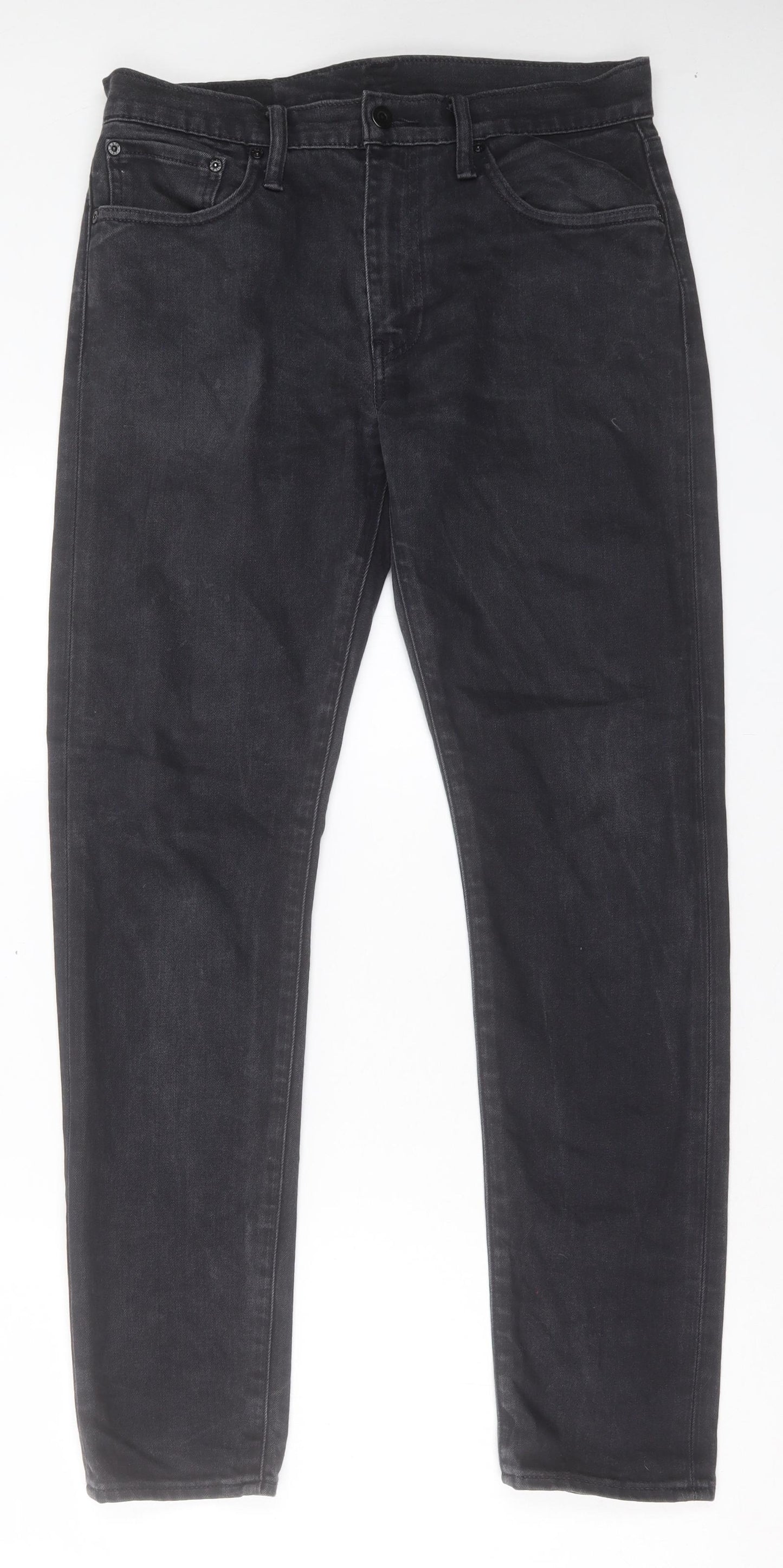 Signature by Levi Strauss & Co. Mens Black Cotton Straight Jeans Size 32 in L32 in Regular Button