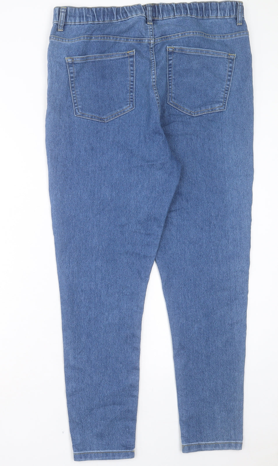 Boohoo Womens Blue Cotton Jegging Trousers Size 18 L28 in Regular