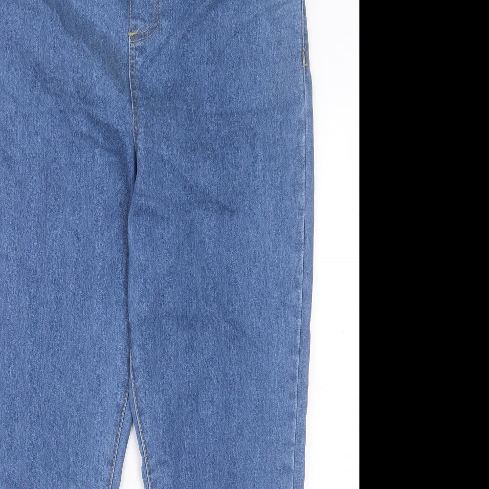 Boohoo Womens Blue Cotton Jegging Trousers Size 18 L28 in Regular