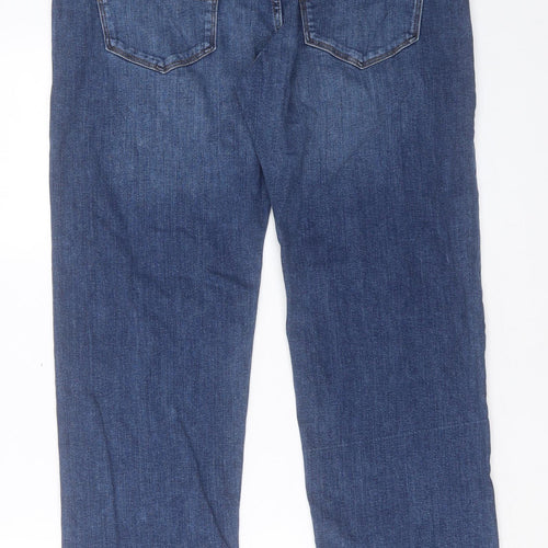 Marks and Spencer Mens Blue Cotton Straight Jeans Size 34 in L29 in Regular Button