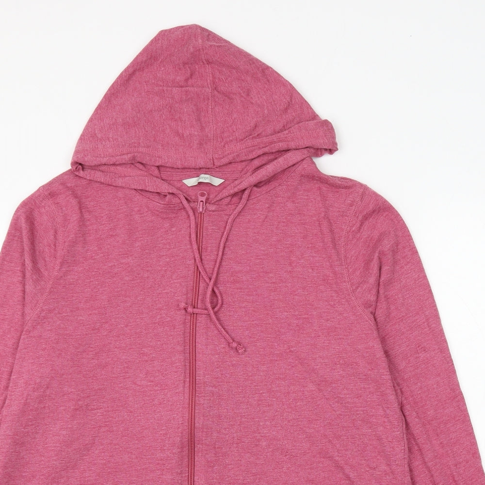 George Womens Pink Polycotton Full Zip Hoodie Size 18 Zip