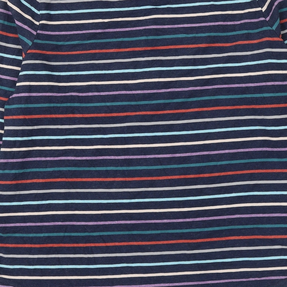 Fat Face Womens Multicoloured Striped Cotton Basic T-Shirt Size 12 Round Neck