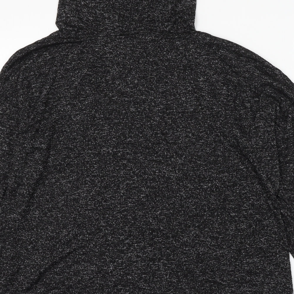 Papaya Womens Black Viscose Pullover Hoodie Size 14 Pullover