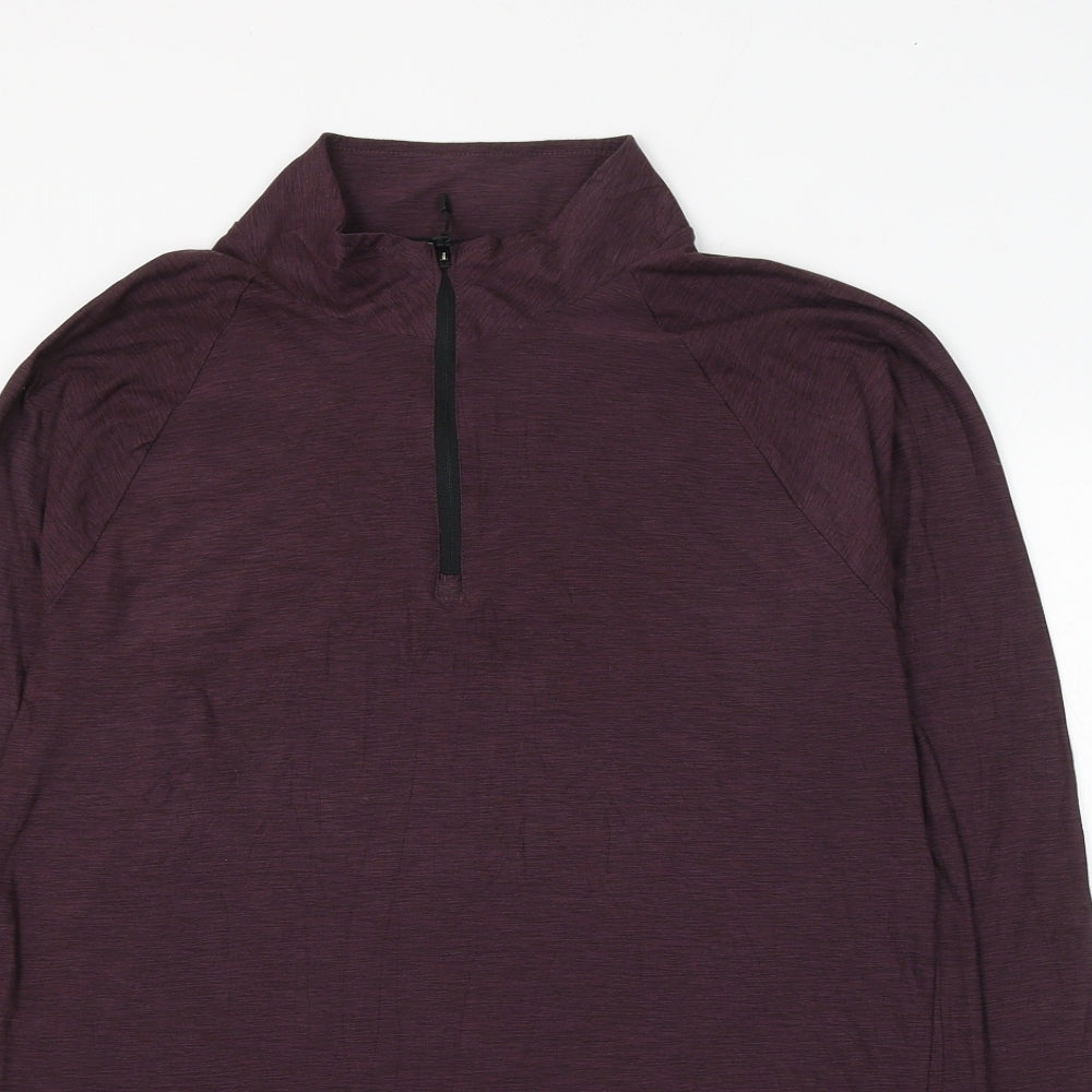 Layer 8 Womens Purple Polyester Pullover Sweatshirt Size M Zip