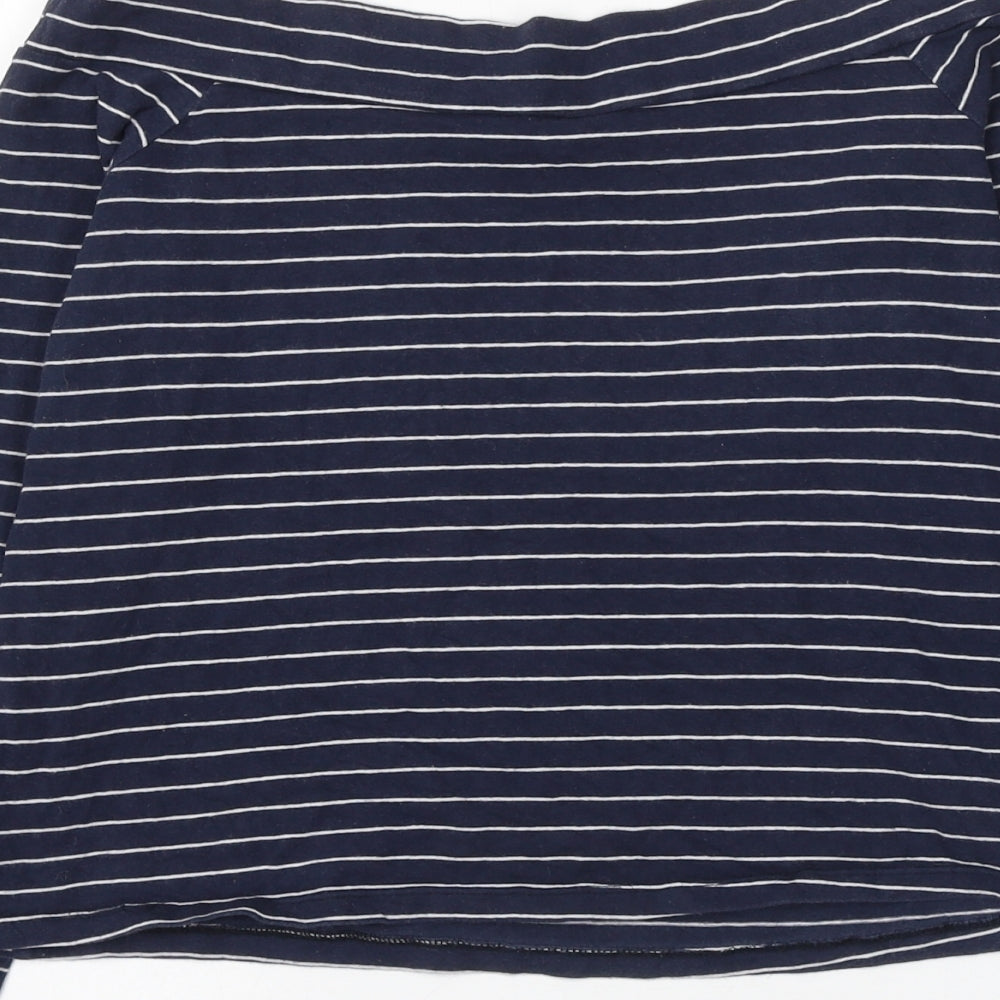 Atmosphere Womens Blue Striped Cotton Basic Blouse Size 14 Boat Neck