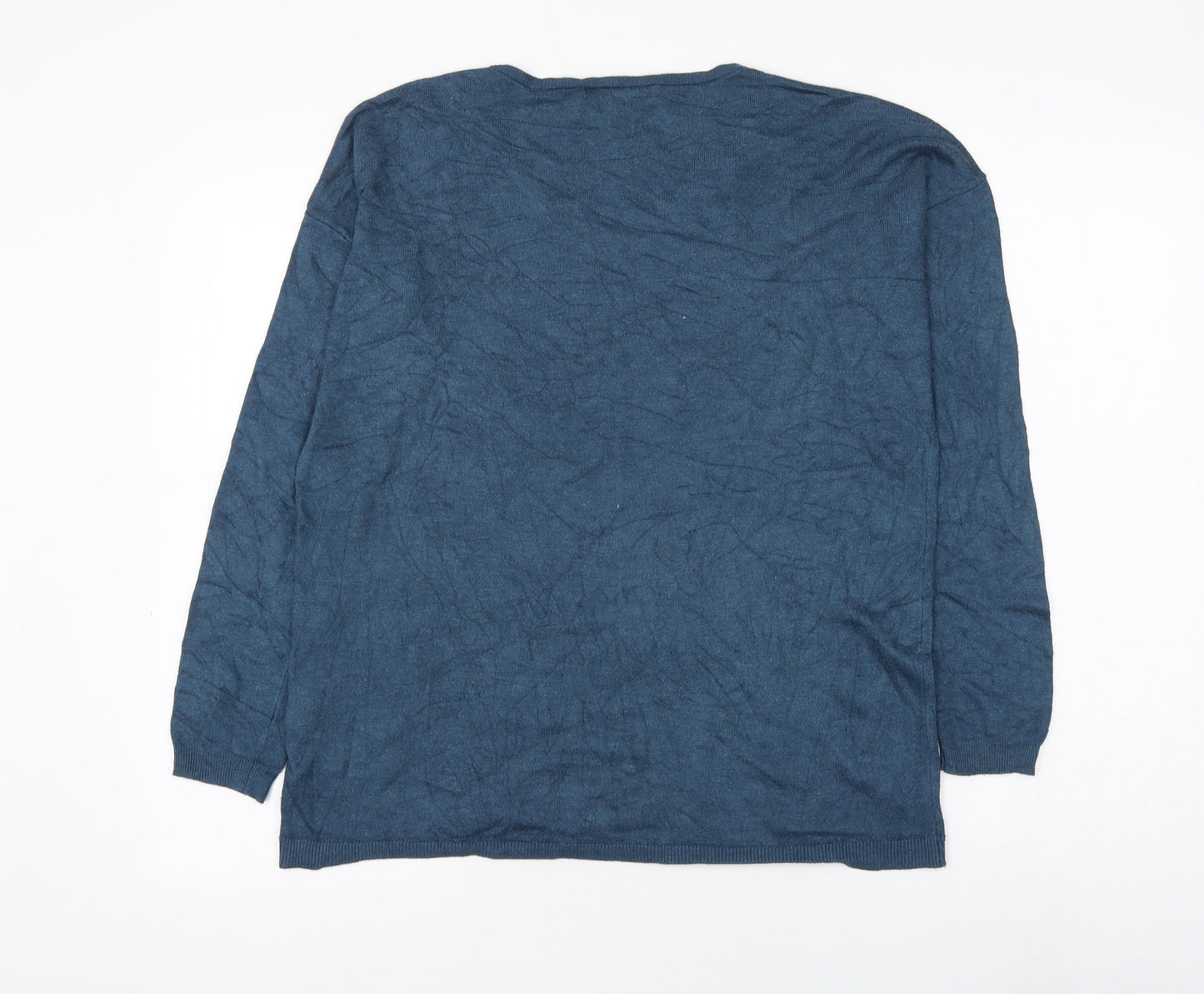 Atmosphere Womens Blue V-Neck Viscose Pullover Jumper Size 10