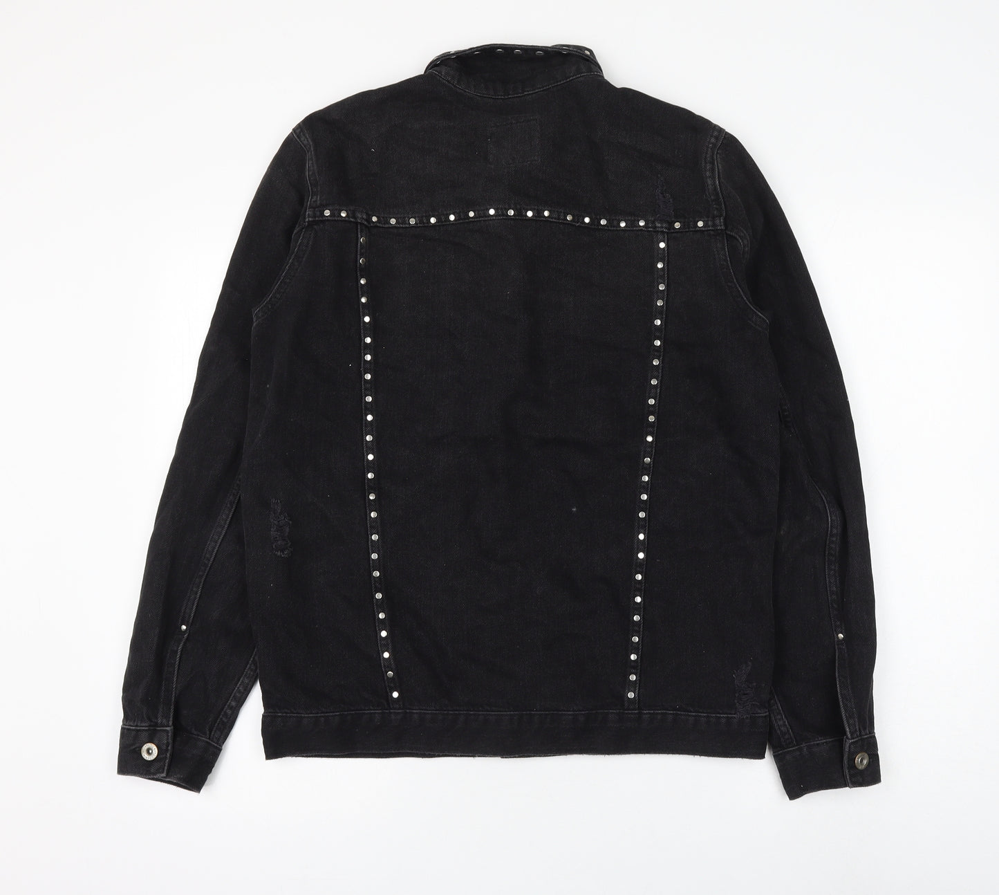 Zara Womens Black Jacket Size L Button - Distressed