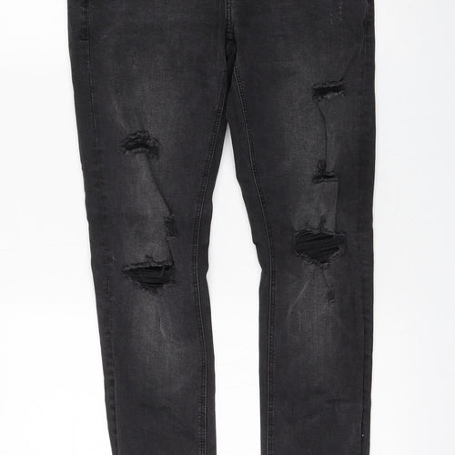 Primark Womens Black Cotton Skinny Jeans Size 30 in L32 in Regular Zip