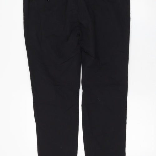 Zara Womens Black Cotton Trousers Size 36 in L30 in Regular Zip