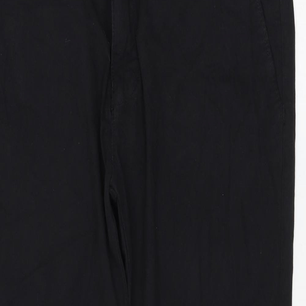 Zara Womens Black Cotton Trousers Size 36 in L30 in Regular Zip