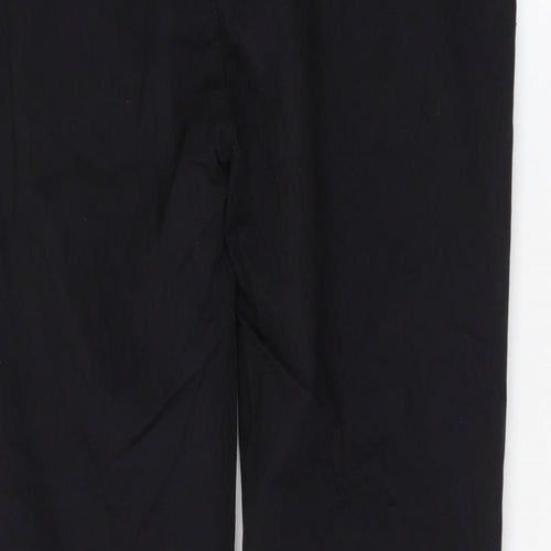 Zara Womens Black Cotton Trousers Size 36 in L30 in Regular Zip