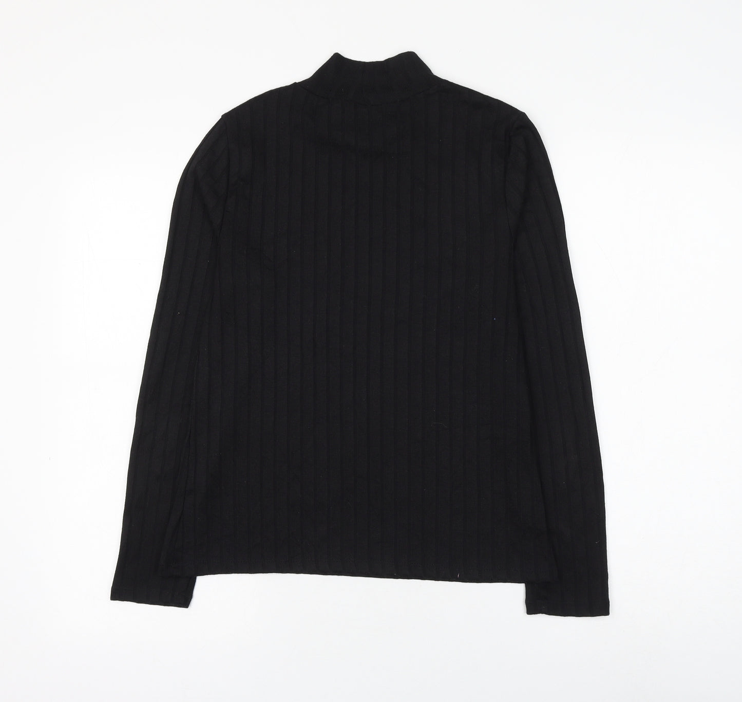 F&F Womens Black Mock Neck Polyester Pullover Jumper Size 10