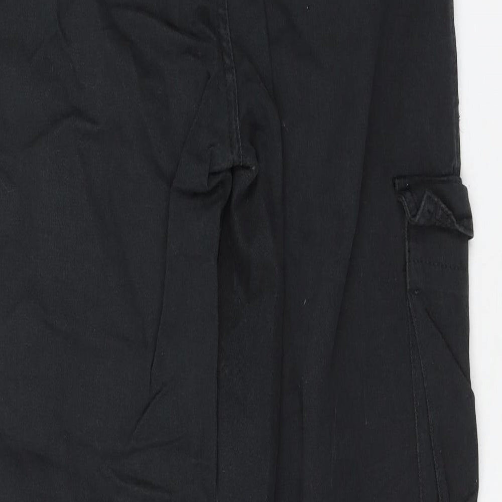 Stradivarius Womens Black Cotton Cargo Trousers Size 34 L30 in Regular Zip