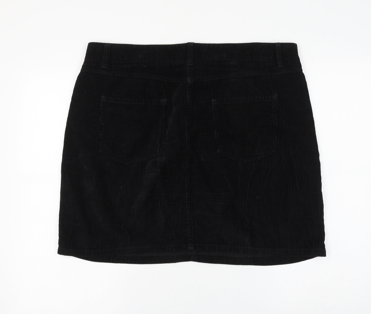 NEXT Womens Black Cotton A-Line Skirt Size 8 Zip