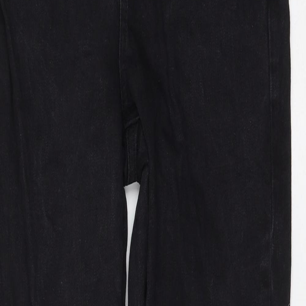 Topshop Womens Black Cotton Mom Jeans Size 26 in L34 in Regular Zip