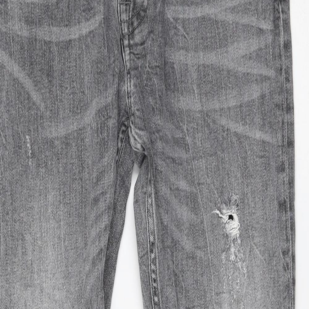 AllSaints Womens Grey Cotton Skinny Jeans Size 32 in L30 in Regular Zip