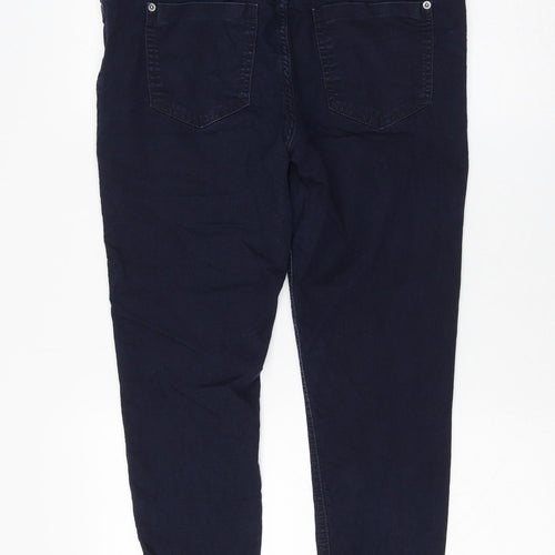 Marks and Spencer Womens Blue Cotton Skinny Jeans Size 12 L24 in Regular Zip
