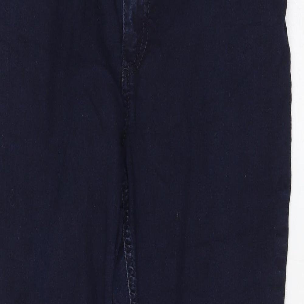Marks and Spencer Womens Blue Cotton Skinny Jeans Size 12 L24 in Regular Zip