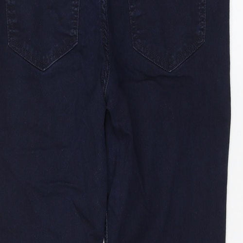 Marks and Spencer Womens Blue Cotton Skinny Jeans Size 12 L24 in Regular Zip