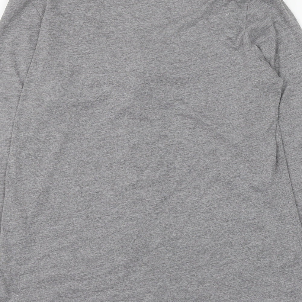 Marks and Spencer Womens Grey Polyester Basic Blouse Size 12 Scoop Neck