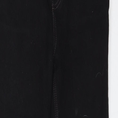 Marks and Spencer Womens Black Cotton Straight Jeans Size 10 L28 in Regular Zip