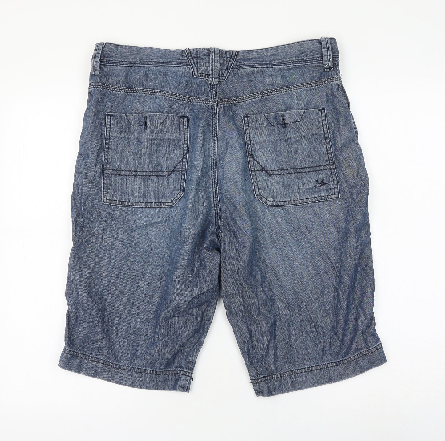 Mantaray Womens Blue Cotton Bermuda Shorts Size 36 in L11 in Regular Zip
