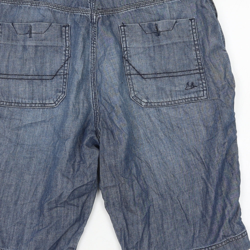 Mantaray Womens Blue Cotton Bermuda Shorts Size 36 in L11 in Regular Zip